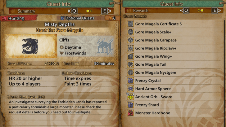 Misty Depths Quest Reward