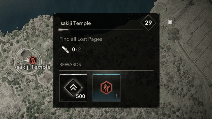 Temple Rewards on Map