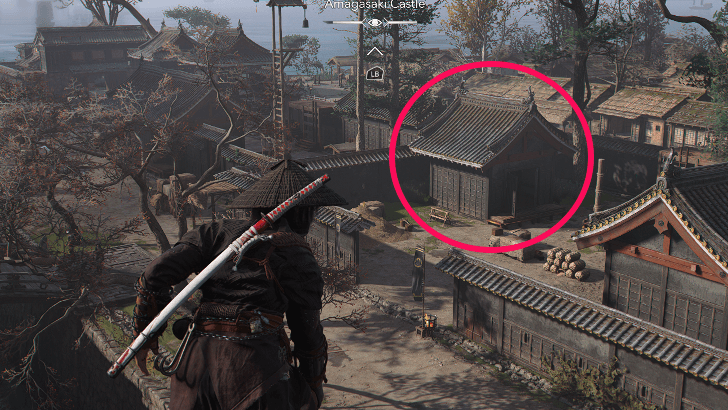 Amagasaki Castle Storage Shed overworld location