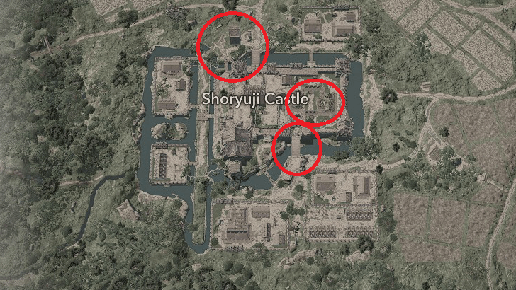 Shoryuji Castle Samurai Dasiho Locations