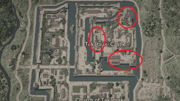 Takatsuki Castle Samurai Dasiho Locations