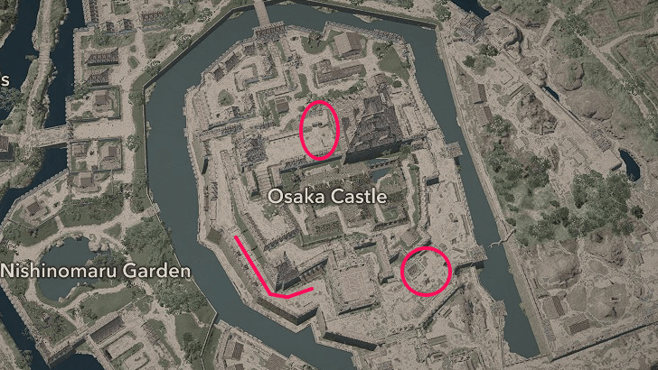 Osaka Castle Samurai Dasiho Locations
