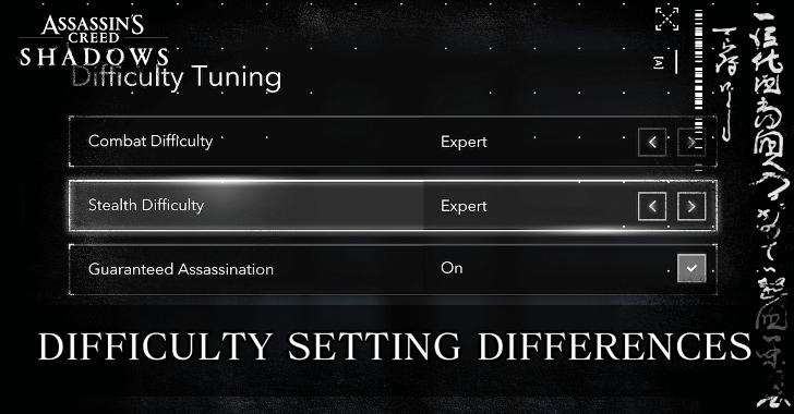 AC Shadows - Difficulty Setting Differences and How to Change