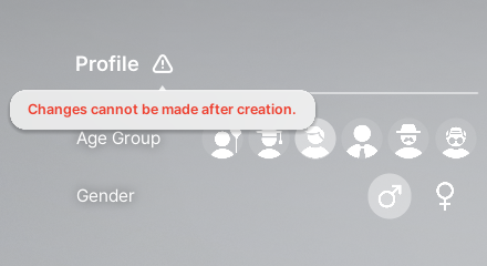 Profile Changes Cannot Be Made After Creation