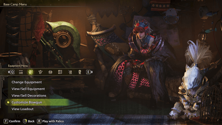 Bowgun Mods - Tent Equipment Menu