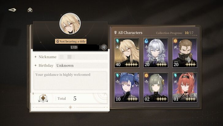 Display Characters Profile