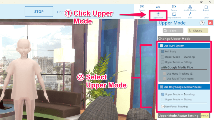 Select Upper Mode