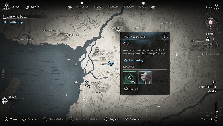 Thrown to the Dogs starting location