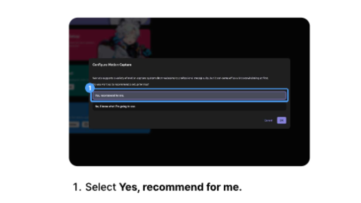 Select Yes Recommend for Me