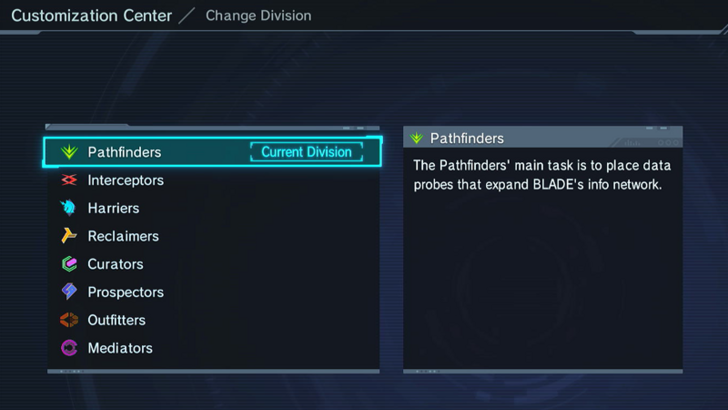 Xenoblade Chronicles X Definitive Edition - Division List
