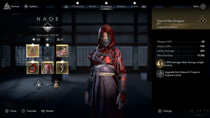 Sekiryu Items Equipped