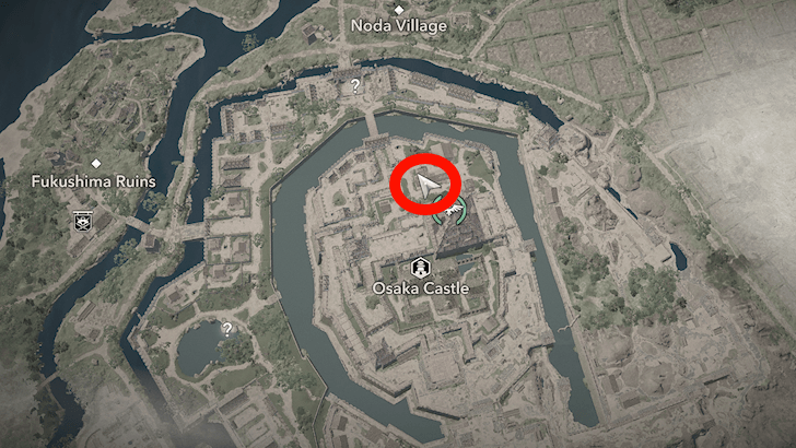 Osaka Castle Kura Key map location