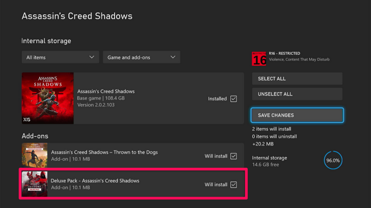 Deluxe Pack Installed