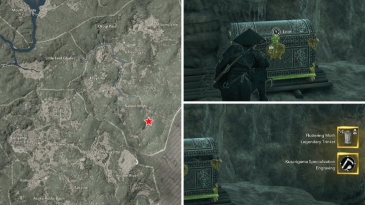 AC Shadows Fluttering Moth Location in Iga