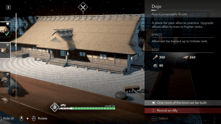 Hideout Room Upgrade Requirements