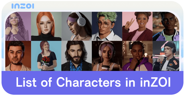 inZOI List of Characters