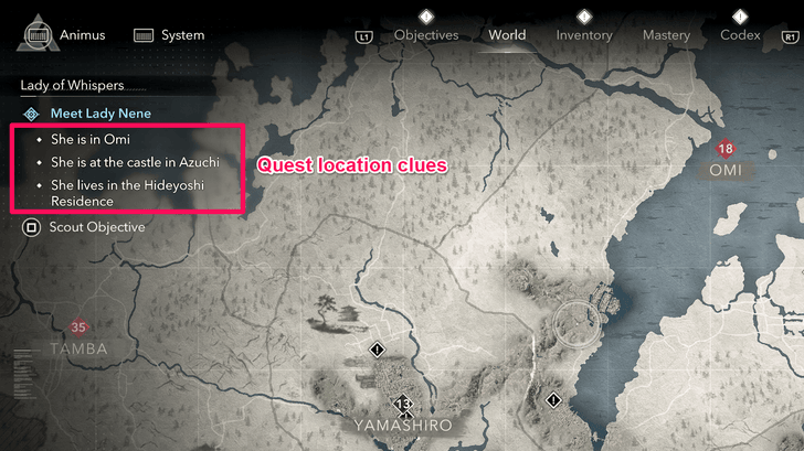 Refer to Quest Objectives for Clues