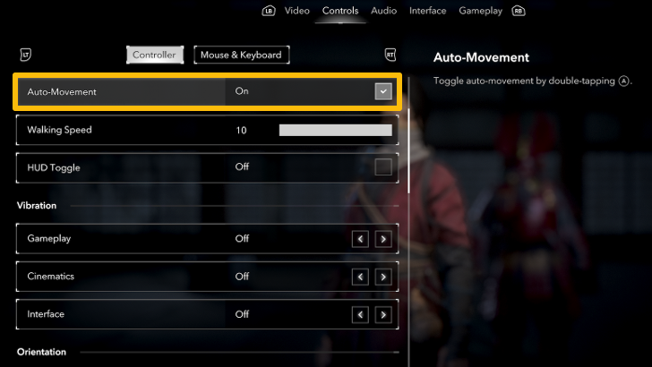 Auto-Movement Setting