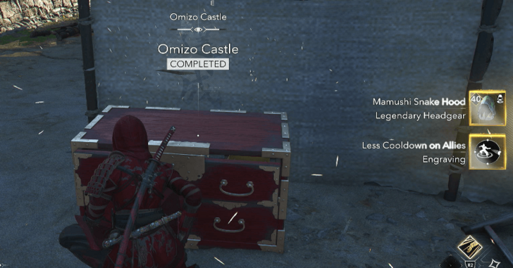 Omizo Castle Legendary Chest Location