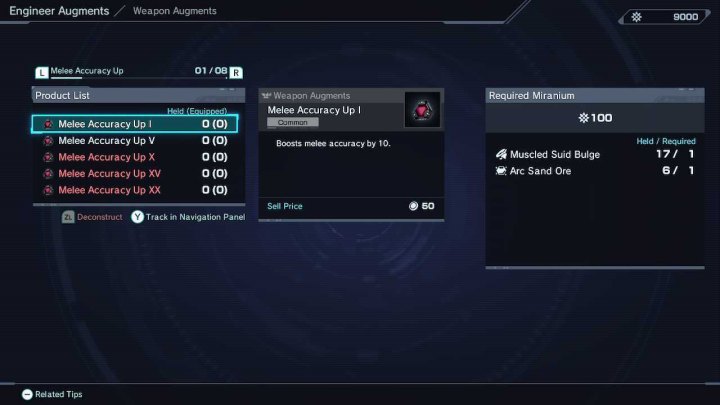 Xenoblade Chronicles X Definitive Edition - Build Weapon Augments