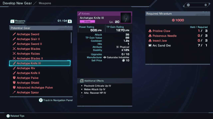 Xenoblade Chronicles X Definitive Edition - Create New Gear