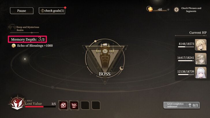 Memory Depth 3 Boss Fight