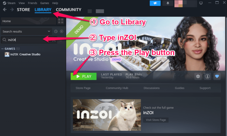 Play inZOI Demo Steps
