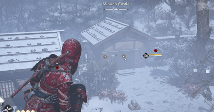 Mibuno Castle Storage Shed overworld location