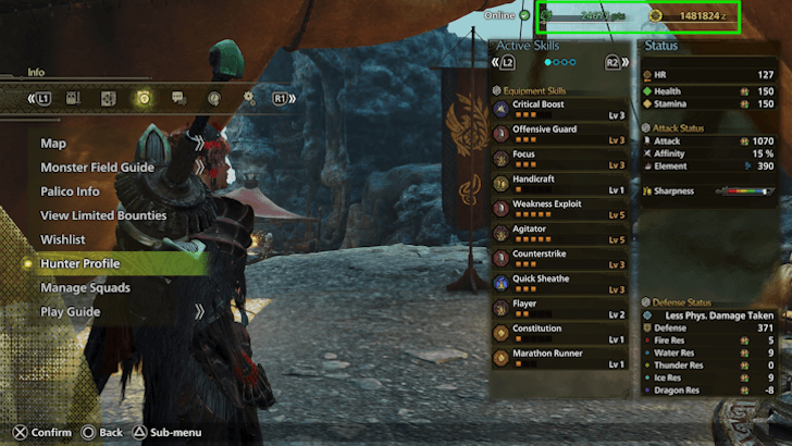 Farm Zenny and Guild Points