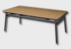 Steel Frame Dining Table with Storage Below