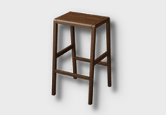 Hardwood Square Barstool