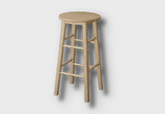 Round Hardwood Barstool