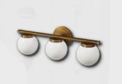 3-Bulb Golden Ball Wall Lighting