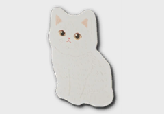 White Cat Sticker
