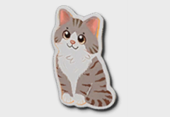 Gray Cat Sticker