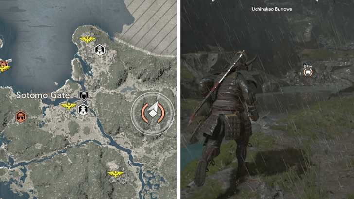 AC Shadows Claw of the Tides Location in Wakasa