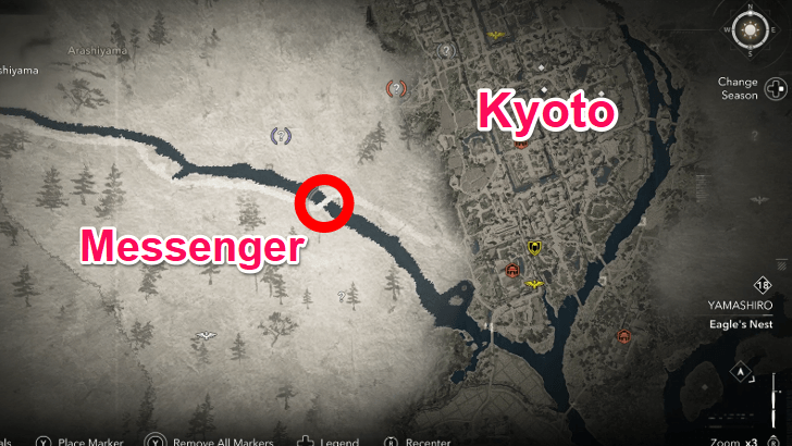 AC Shadows Messenger Map Location