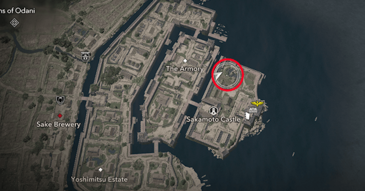 Sakamoto Castle Kura Key map location