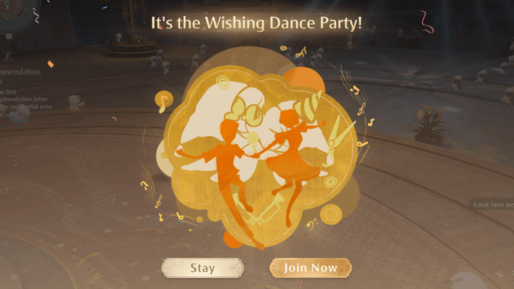 Wishing Dance Party Prompt after Completing Exclusive Quest