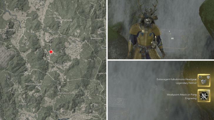 AC Shadows Extravagant Kabukimono Headgear Location in Tamba