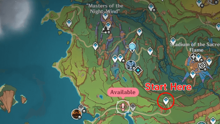 Genshin - Ardent Land of Plenty Quest Location