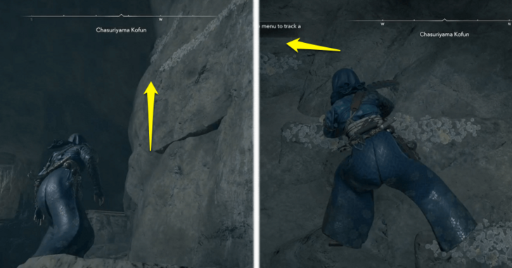 Chasuriyama Kofun Step 7 - Use the Climbing Spots