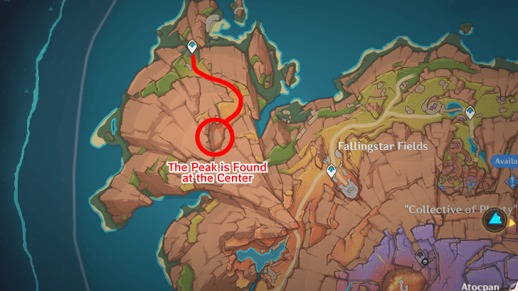 Genshin Impact - The Peak Location Map