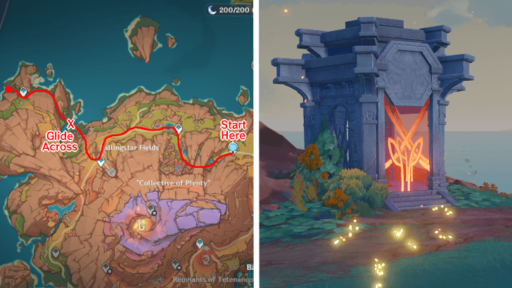 Genshin Impact - Shrine of Depths 7 Location - Fallingstar Fields