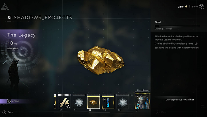 Gold Reward from Projects