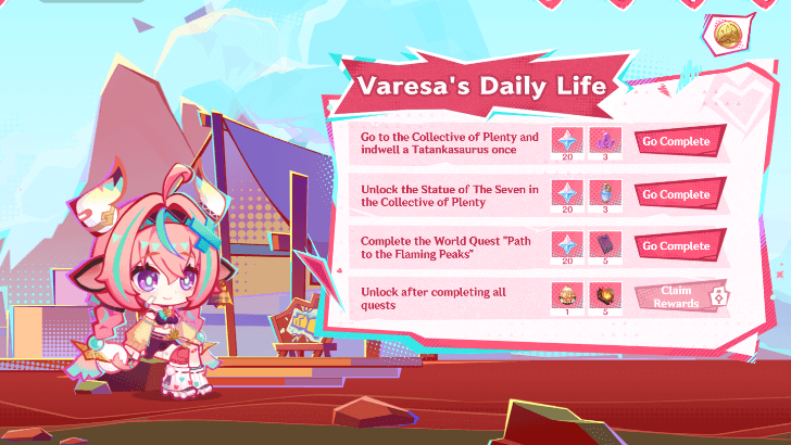 Genshin - A Tranquil Day - Complete in-game objectives