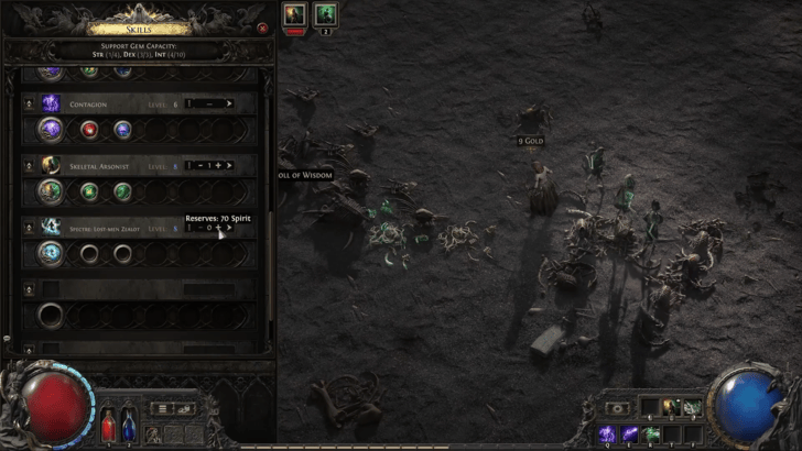 summon spectre from the skill menu