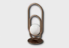Glass Ring and Ball Table Lamp