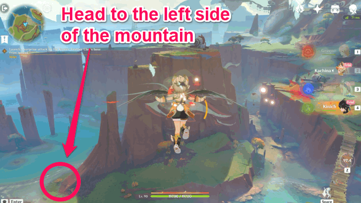 Head to the left side of the mountain