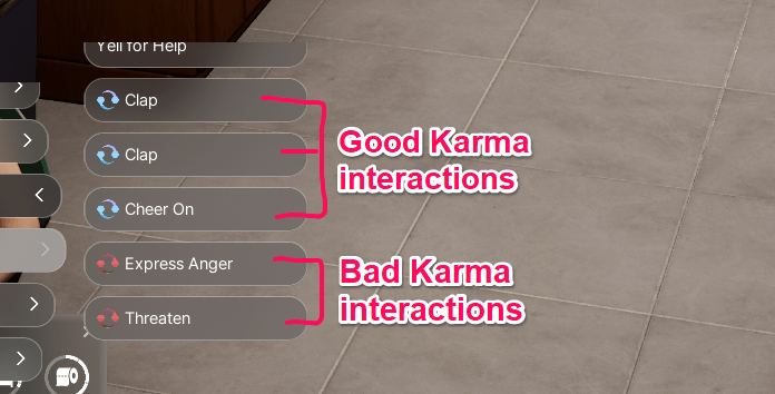 Good and Bad Karma Interactions